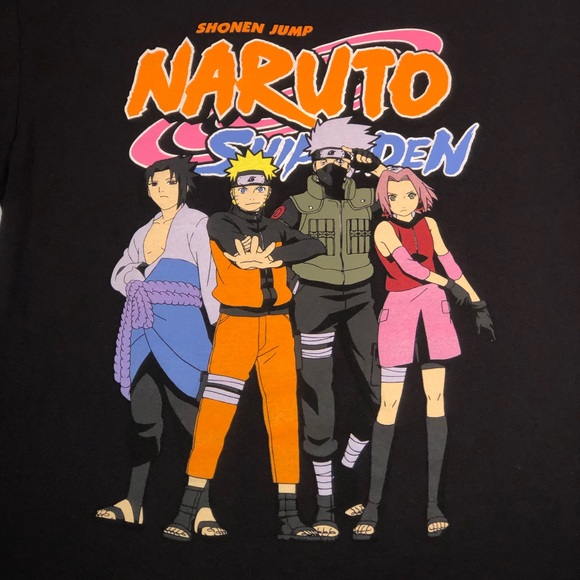 NWOT Men’s Naruto Shippuden Logo Graphic Shirt M - Picture 2 of 4